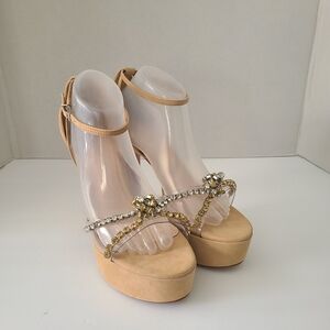 Schutz Women's Jayda Ankle Strap‎ Platform High Heel Sandals Size 9.5